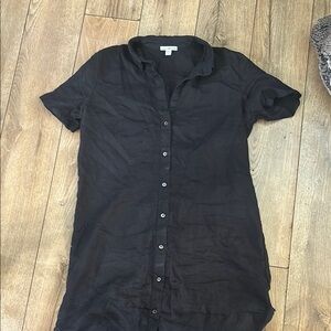 James Perse Charcoal Button-Up Dress